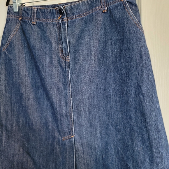 BODENS Womens Denimi Midi Skirt Front Slit Back Button down Cargo pockets Sz.14R - Picture 5 of 5